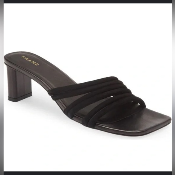 Frame Denim Le Tonga Leather Mules in Noir - Picture 1 of 8